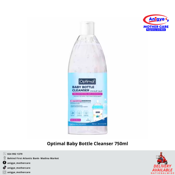 Optimal Baby Bottle Cleanser 750ml – Plant-based cleaner for baby bottles and accessories