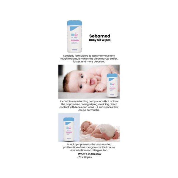 Sebamed Baby Oil Wipes 70pcs - Image 3