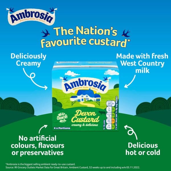 Ambrosia Devon Custard  Ready To Eat 4 X 125G - Image 3