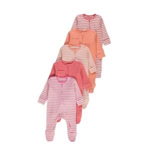 George Baby Stripe Ribbed 5-in-1 Sleepsuit (0-3 months)