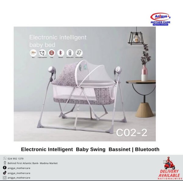 Electronic Intelligent Baby Swing Bassinet | Bluetooth, C02-2 - Image 4