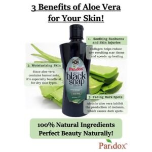 Paradox African Black Soap Bath Gel, Aloe Vera Vol. 450ml,15.22oz