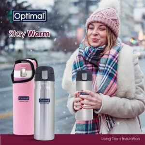 Optimal Stainless Steel Thermos Vacuum is the ultimate companion for staying hydrated throughout the day. Designed to maintain the temperature of your beverages, this 480ml thermos is perfect for coffee, tea, or cold drinks, whether you’re on the go, at work, or outdoors.