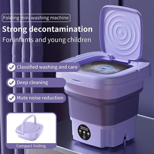Tenbaben Portable Mini Washing Machine, Turbine Wash, 10L - Image 5