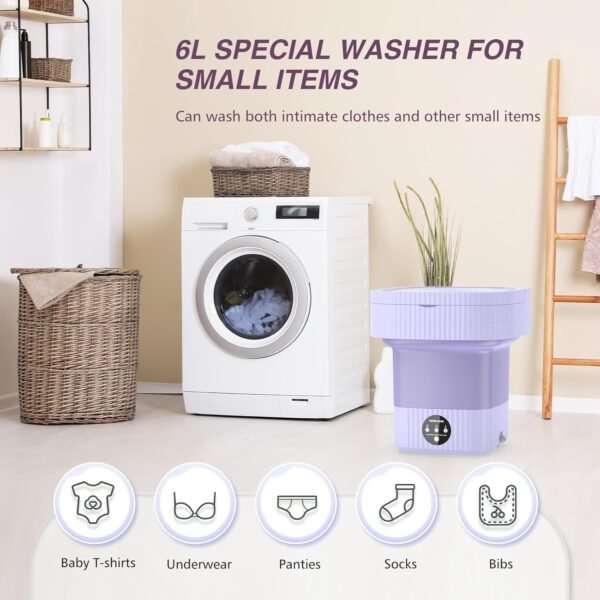 Tenbaben Portable Mini Washing Machine, Turbine Wash, 10L - Image 2
