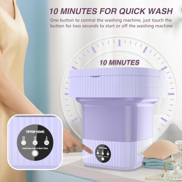 Tenbaben Portable Mini Washing Machine, Turbine Wash, 10L - Image 6