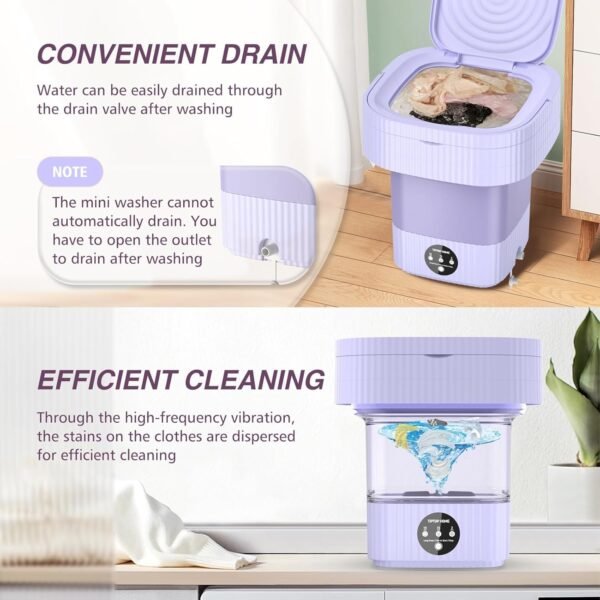Tenbaben Portable Mini Washing Machine, Turbine Wash, 10L - Image 4