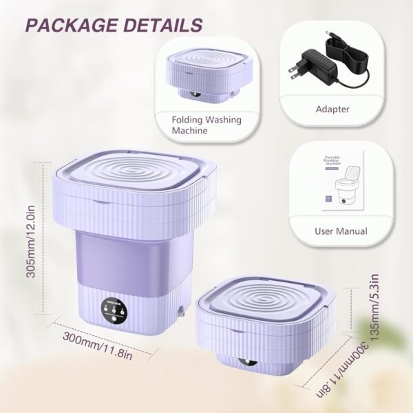 Tenbaben Portable Mini Washing Machine, Turbine Wash, 10L - Image 3